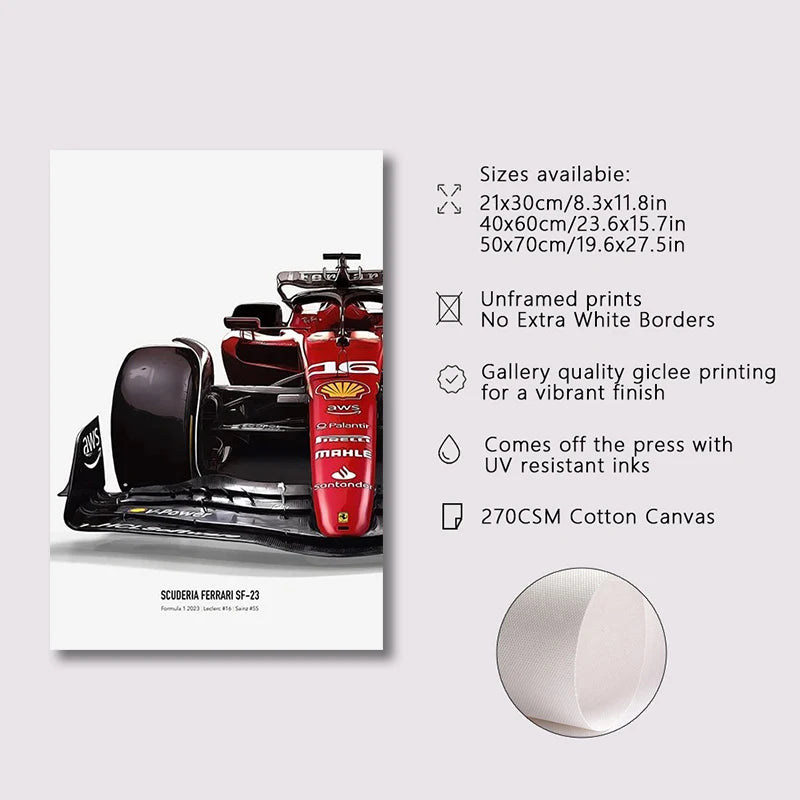 Formula Grand Prix F1-75 Canvas Poster – Charles Leclerc & Carlos Sainz Racing Art