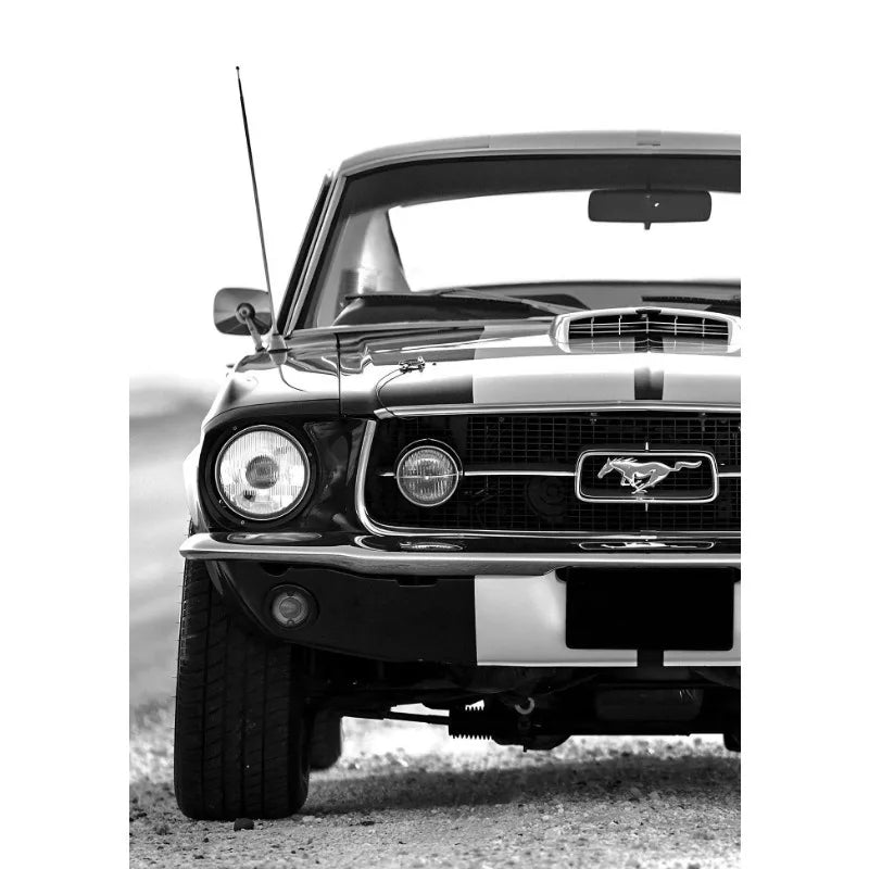 Luxury Black & White Car Wall Art – Modern Canvas Print