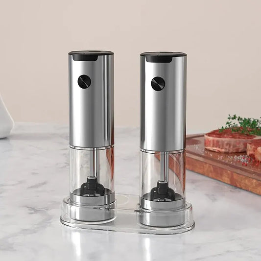Electric Automatic Pepper and Salt Grinder – Adjustable Coarseness with LED Light
