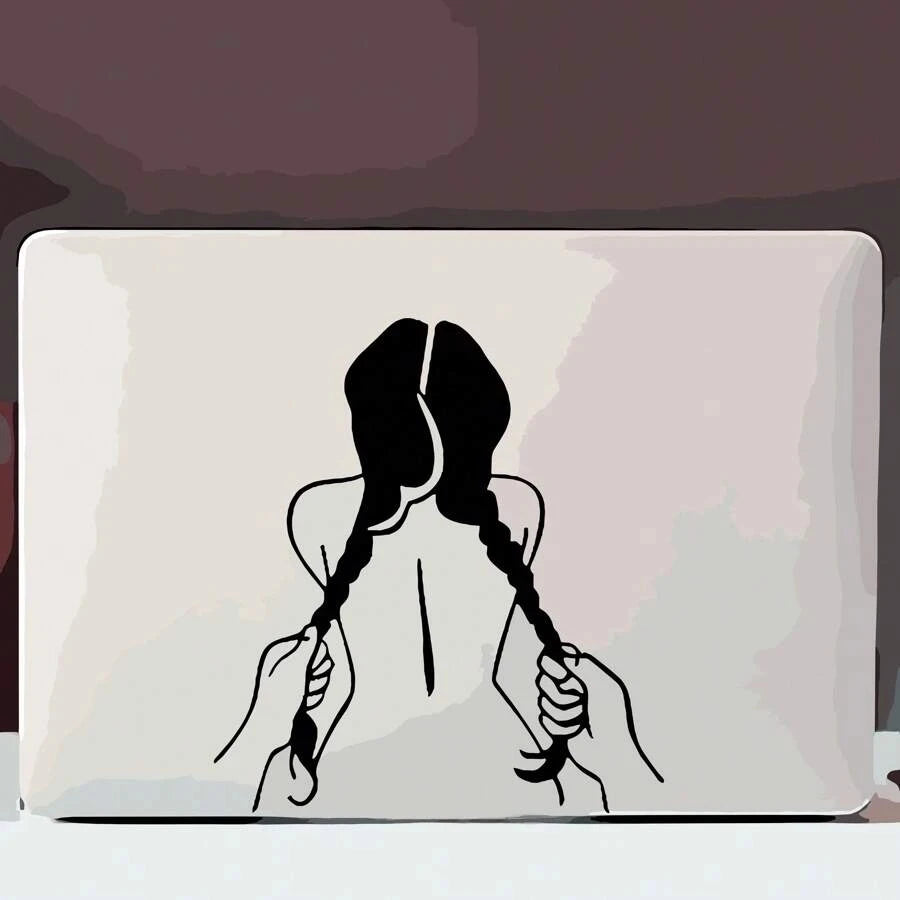 Hand Holding Double Ponytail Girl Car Sticker