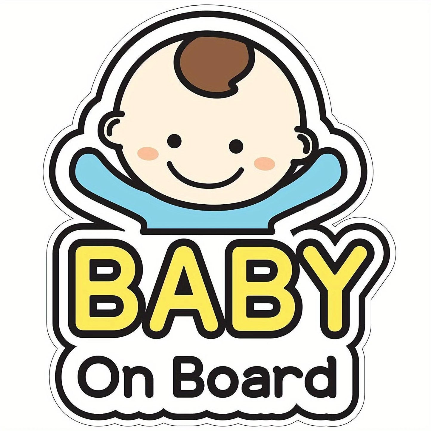 Cute Cartoon Baby On Board Car Sticker